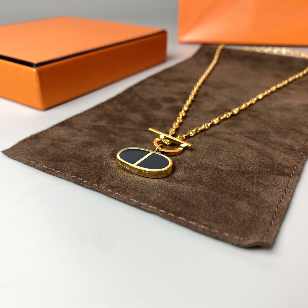 ¡®Glow Jewelry¡¯CHAINE VERSO BLACK CERAMIC NECKLACE