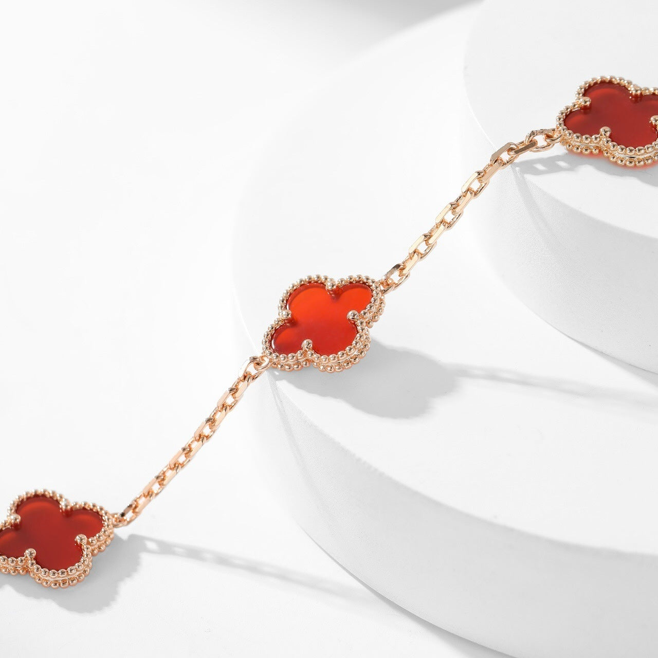 ¡®Glow Jewelry¡¯CLOVER 10 MOTIFS CARNELIAN NECKLACE