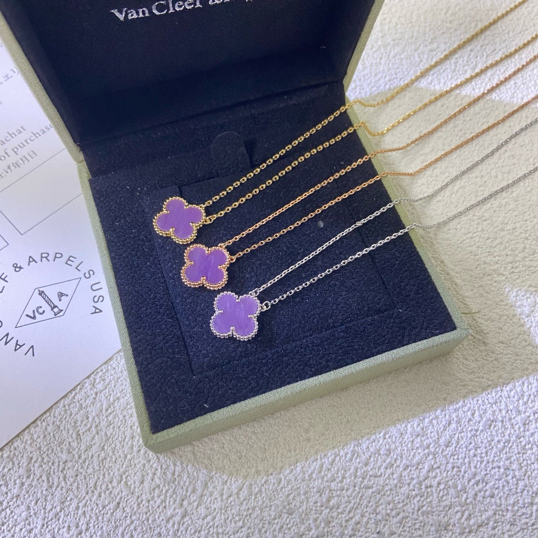 ¡®Glow Jewelry¡¯CLOVER 15MM PURPLE VIOLET NECKLACE