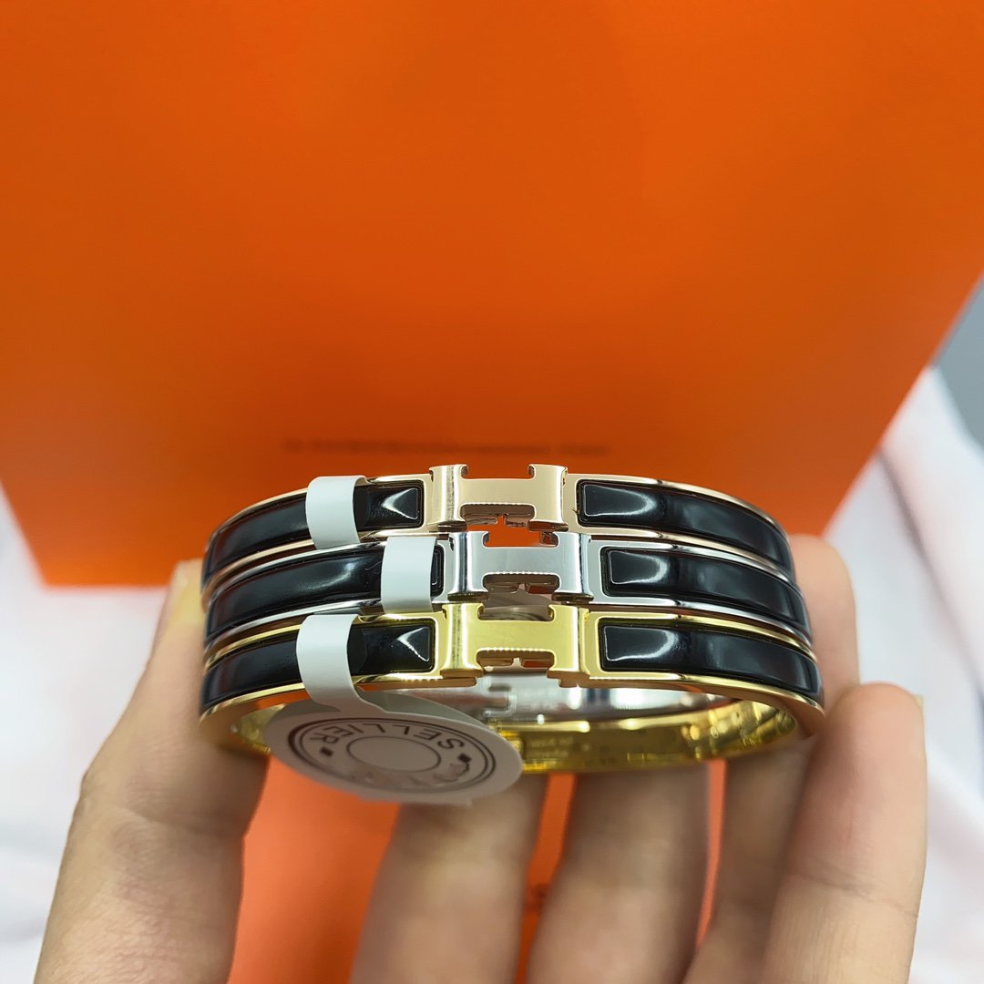 ¡®Glow Jewelry¡¯CLASSIC HM CLIC BLACK 8MM ENAMEL BRACELET