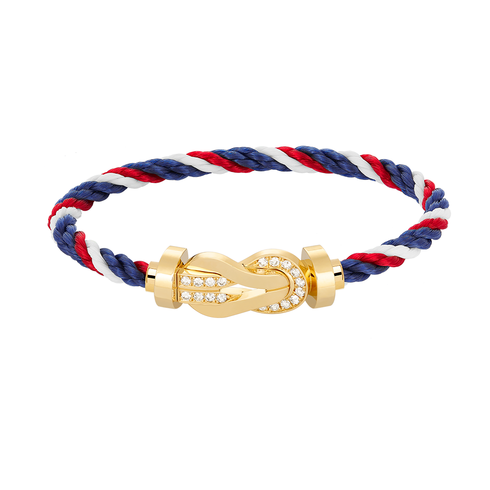 [Glow Jewelry]CHANCE LARGE 8 FIGURE BUCKLE HALF DIAMOND BRACELET GOLD