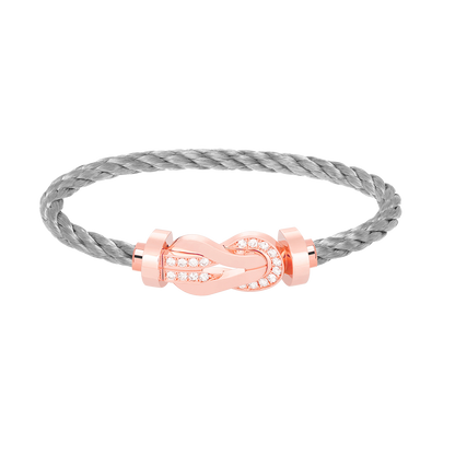 [Glow Jewelry]CHANCE LARGE 8 FIGURE BUCKLE HALF DIAMOND BRACELET ROSE GOLD