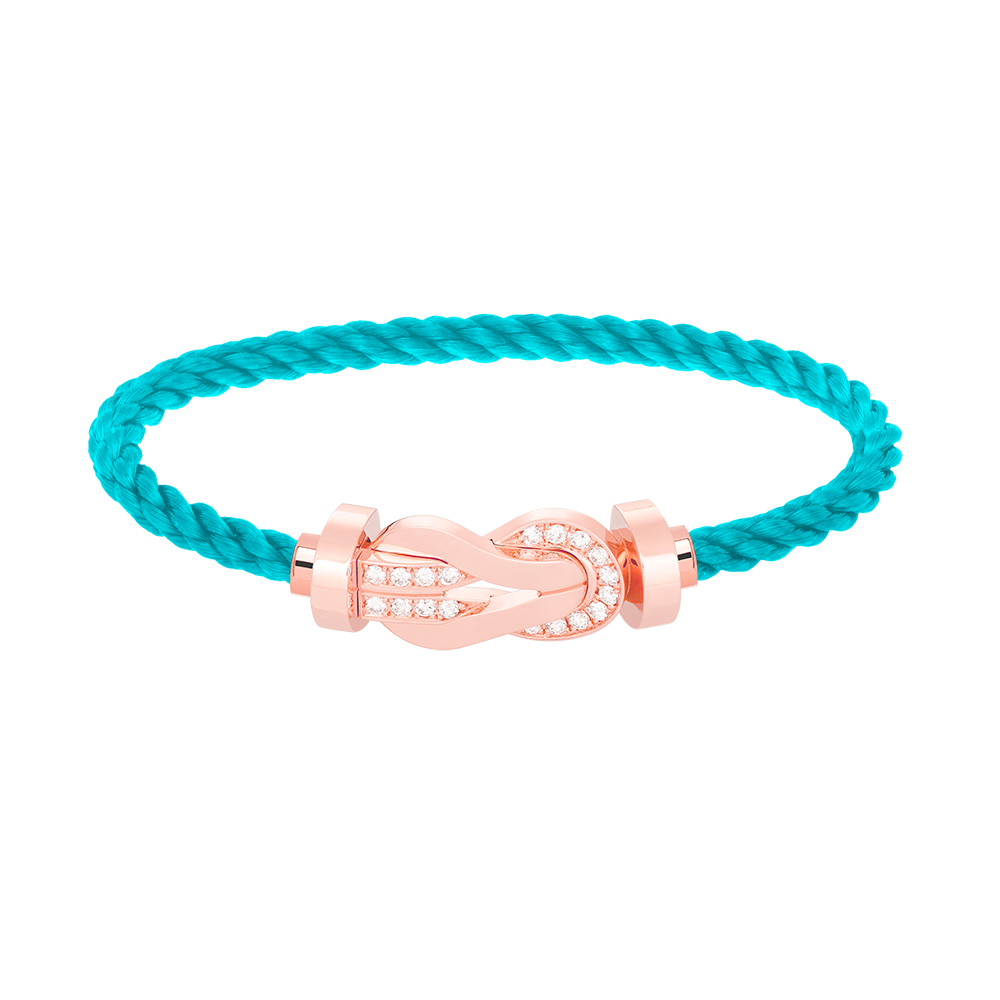 [Glow Jewelry]CHANCE LARGE 8 FIGURE BUCKLE HALF DIAMOND BRACELET ROSE GOLD