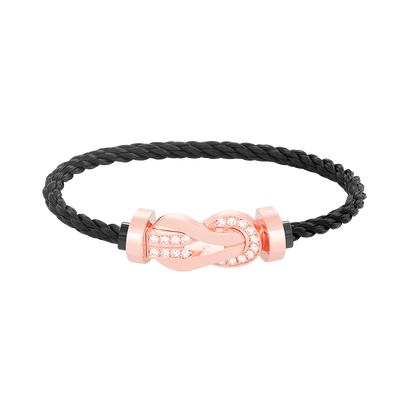 ¡®Glow Jewelry¡¯CHANCE LARGE 8 FIGURE BUCKLE HALF DIAMOND BRACELET ROSE GOLD