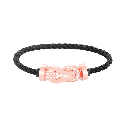 ¡®Glow Jewelry¡¯CHANCE LARGE 8 FIGURE BUCKLE HALF DIAMOND BRACELET ROSE GOLD
