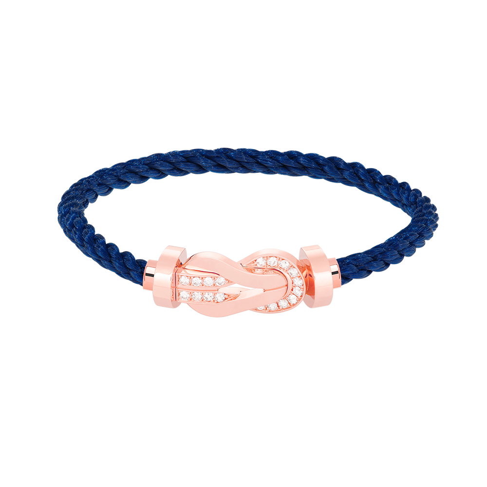 [Glow Jewelry]CHANCE LARGE 8 FIGURE BUCKLE HALF DIAMOND BRACELET ROSE GOLD