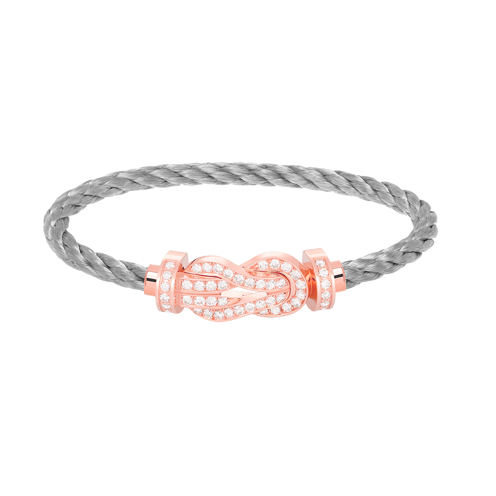[Glow Jewelry]CHANCE LARGE 8 FIGURE BUCKLE FULL DIAMOND BRACELET ROSE GOLD