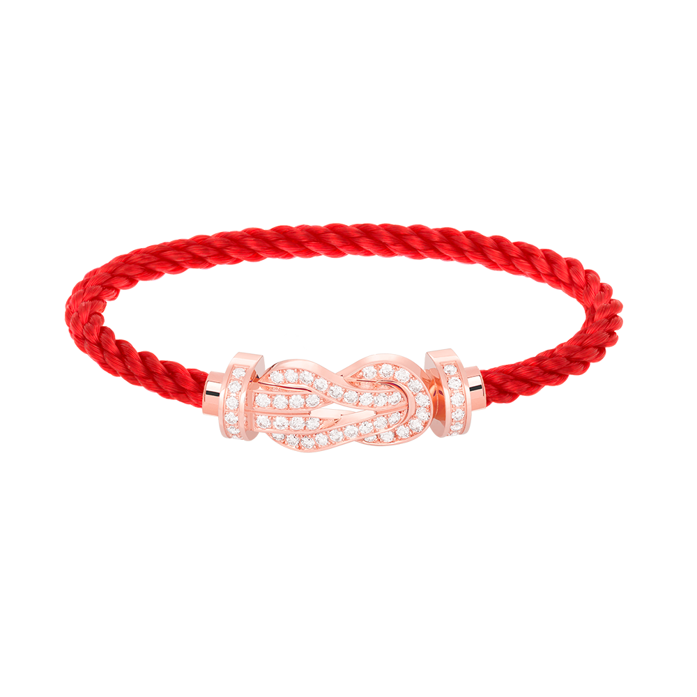 [Glow Jewelry]CHANCE LARGE 8 FIGURE BUCKLE FULL DIAMOND BRACELET ROSE GOLD