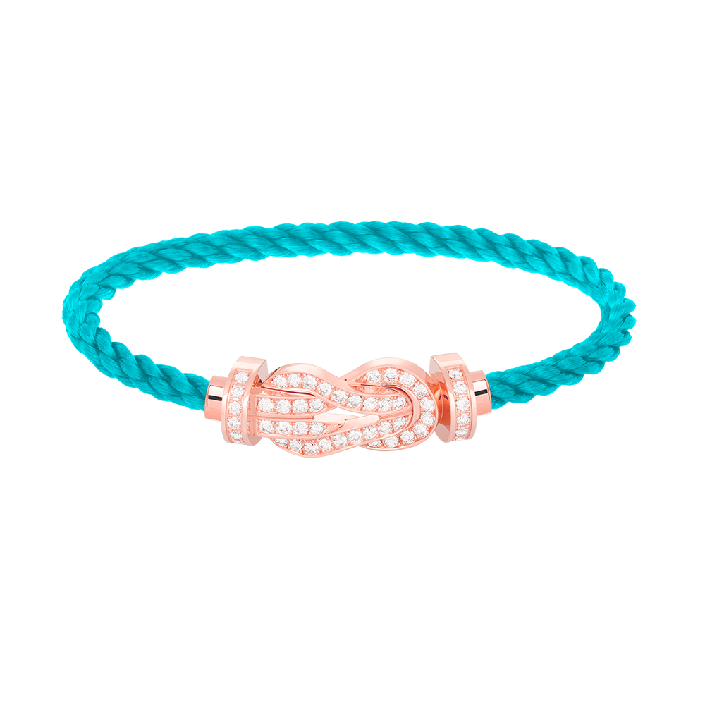 [Glow Jewelry]CHANCE LARGE 8 FIGURE BUCKLE FULL DIAMOND BRACELET ROSE GOLD