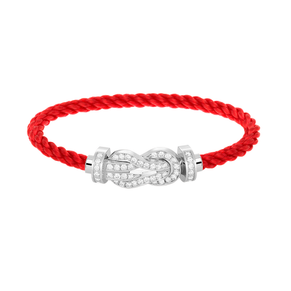 [Glow Jewelry]CHANCE LARGE 8 FIGURE BUCKLE FULL DIAMOND BRACELET SILVER