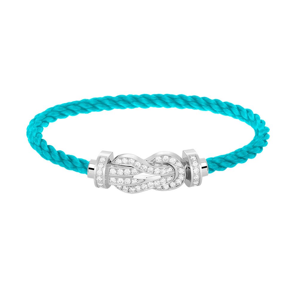 [Glow Jewelry]CHANCE LARGE 8 FIGURE BUCKLE FULL DIAMOND BRACELET SILVER