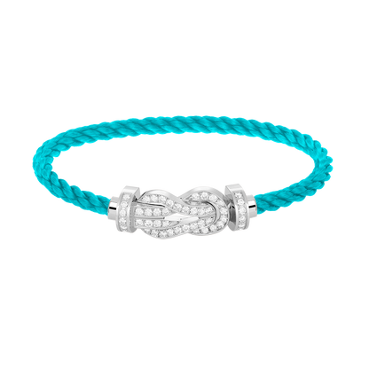 [Glow Jewelry]CHANCE LARGE 8 FIGURE BUCKLE FULL DIAMOND BRACELET SILVER