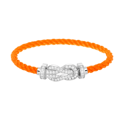[Glow Jewelry]CHANCE LARGE 8 FIGURE BUCKLE FULL DIAMOND BRACELET SILVER