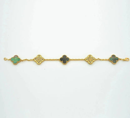 [Glow Jewelry] CLOVER 5 MOTIF GRAY MOP BRACELET COLLECTION