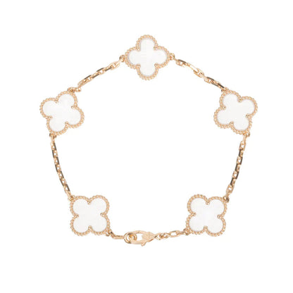 [Glow Jewelry]ニュー クローバー 5モチーフ ロッククリスタルブレスレット