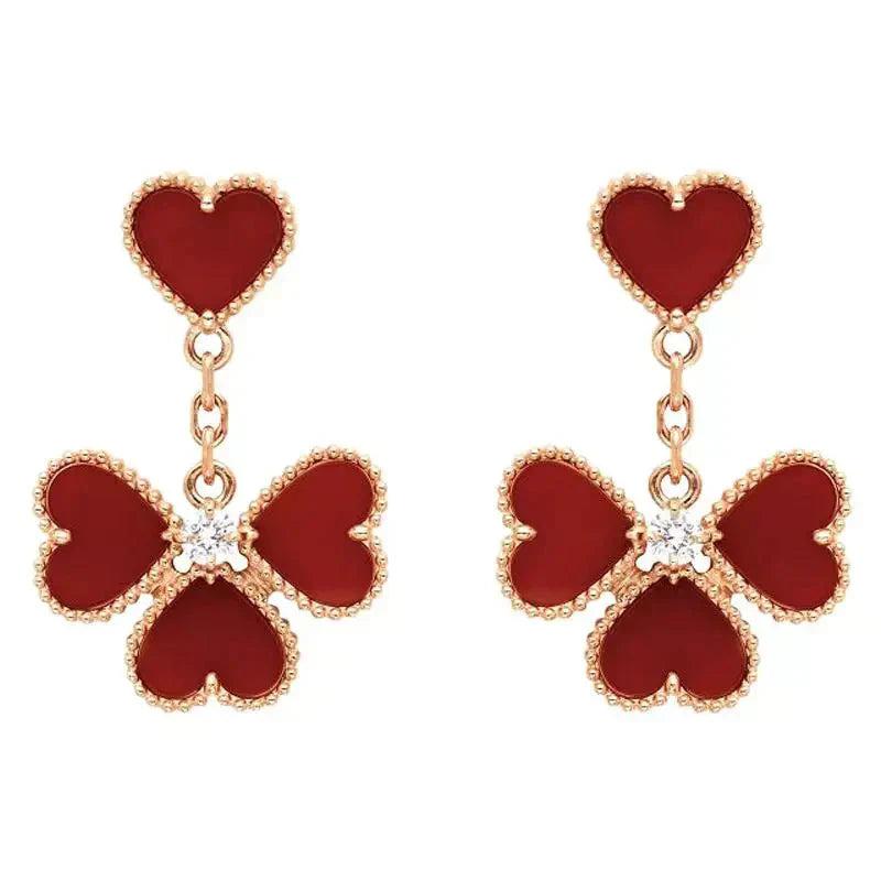 [Glow Jewelry]SWEET CLOVER CARNELIAN EARRINGS