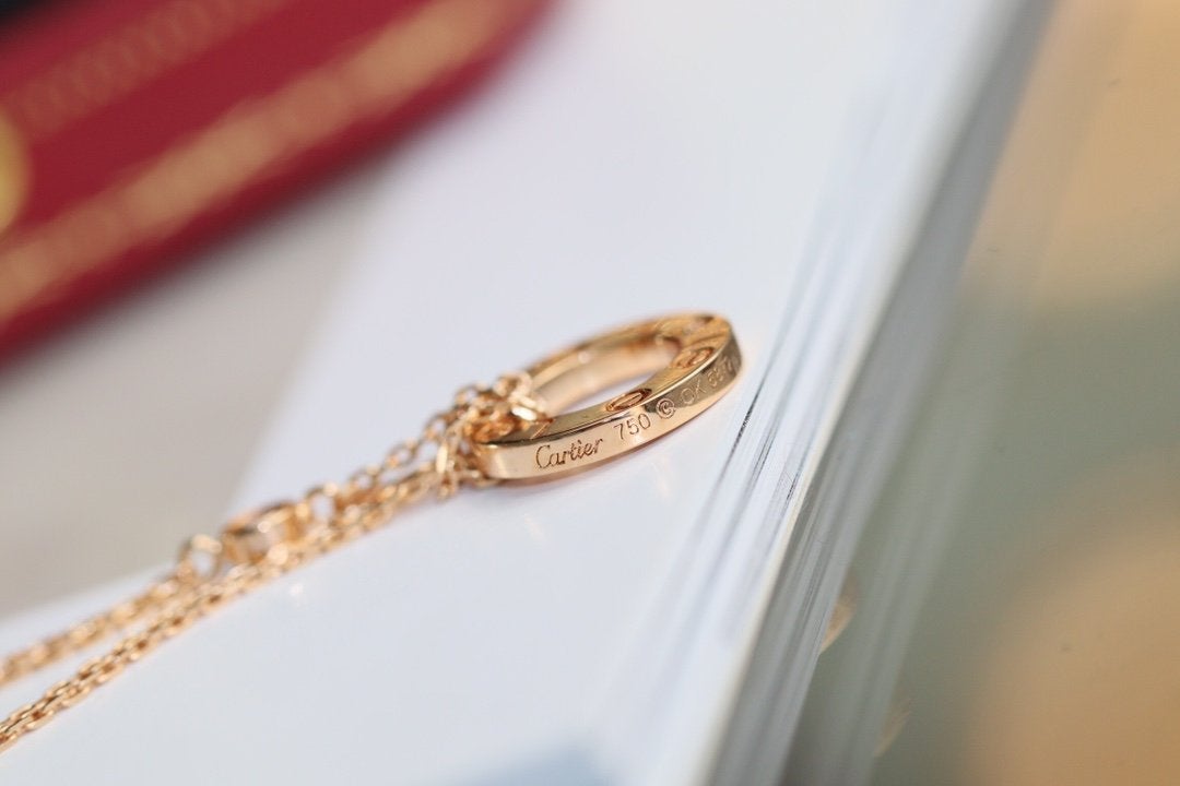 [Glow Jewelry]LOVE NECKLACE ADJUSTABLE ROSE GOLD 2 DIAMOND