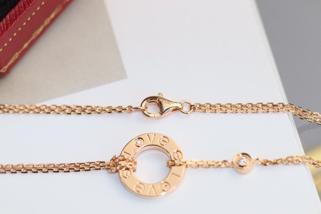 ¡®Glow Jewelry¡¯LOVE NECKLACE ADJUSTABLE ROSE GOLD 2 DIAMOND