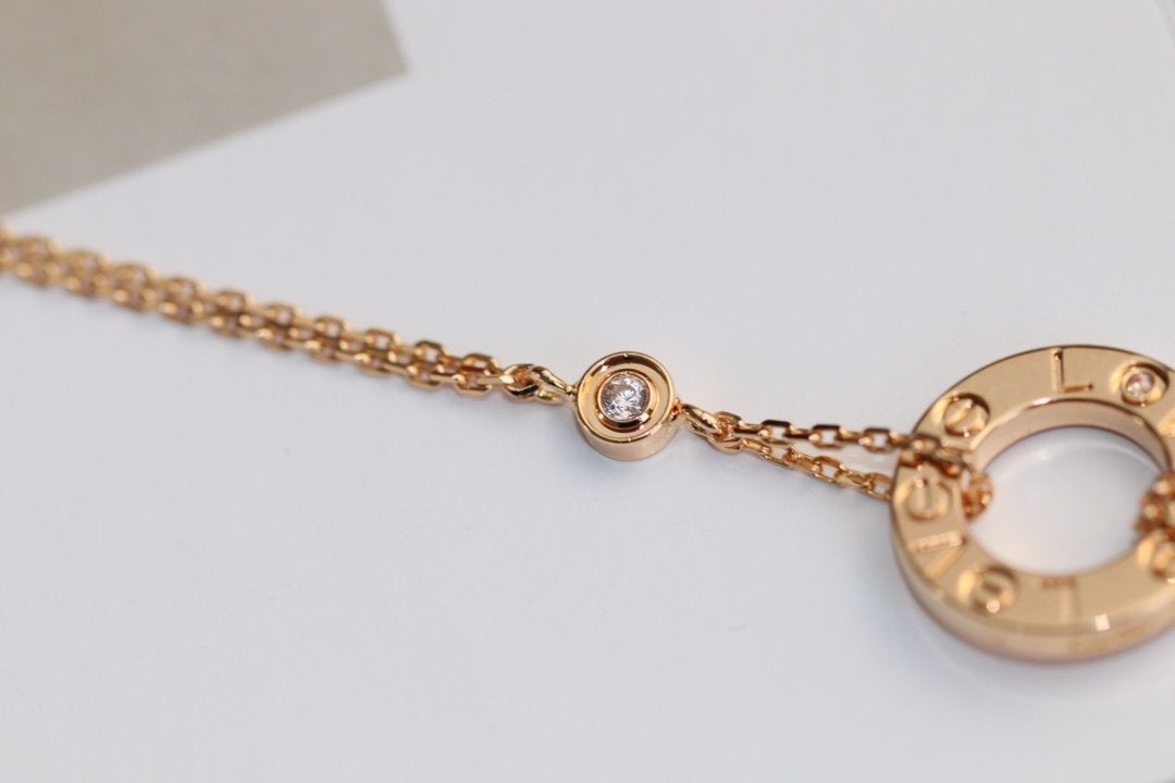 ¡®Glow Jewelry¡¯LOVE NECKLACE ADJUSTABLE ROSE GOLD 2 DIAMOND