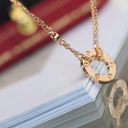 [Glow Jewelry]LOVE NECKLACE ADJUSTABLE ROSE GOLD 2 DIAMOND