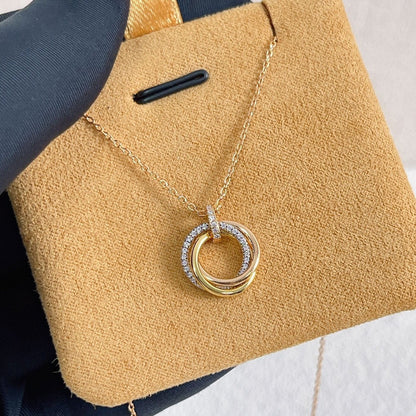 ¡®Glow Jewelry¡¯TRINITY NECKLACE SILVER GOLD PINK GOLD DIAMONDS