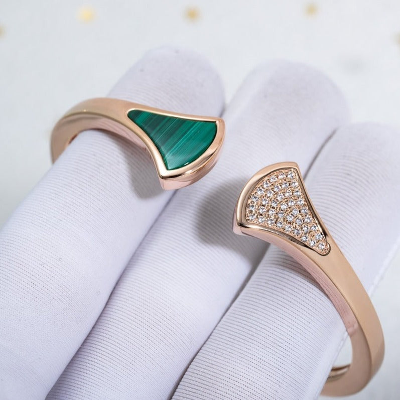 [Glow Jewelry]DREAM BRACELET OPEN MALACHITE PINK GOLD