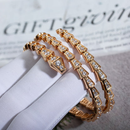 [Glow Jewelry]SERPENTI BRACELET PINK GOLD DIAMOND DOUBLE ROW
