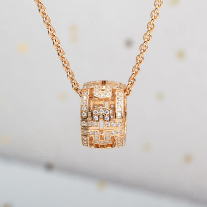 [Glow Jewelry]PARENTESI NECKLACE PINK GOLD DIAMOND