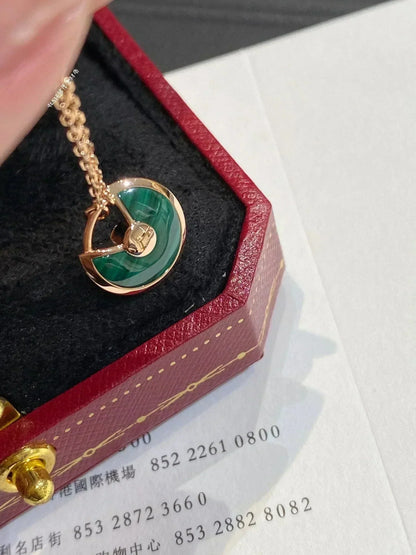 ¡®Glow Jewelry¡¯AMULETTE ROSE GOLD MALACHITE NECKLACE