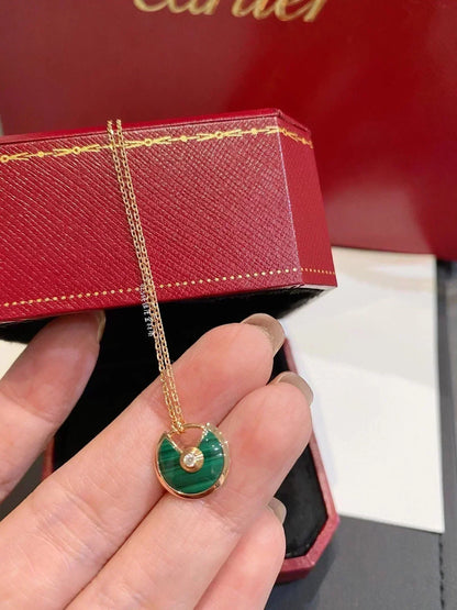 ¡®Glow Jewelry¡¯AMULETTE ROSE GOLD MALACHITE NECKLACE