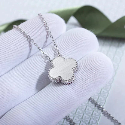 ¡®Glow Jewelry¡¯CLOVER  15MM DIAMOND LASER NECKLACE SILVER