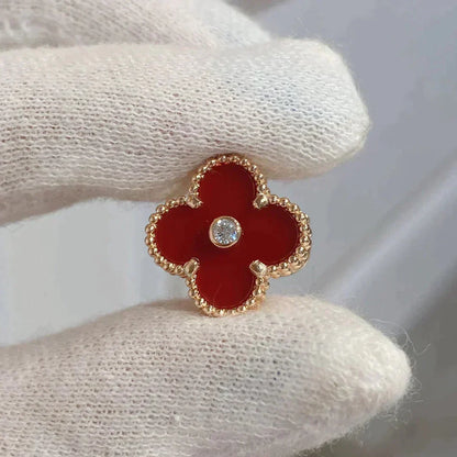 ¡®Glow Jewelry¡¯CLOVER MEDIUM 1 MOTIFS CARNELIAN  DIAMOND earrings