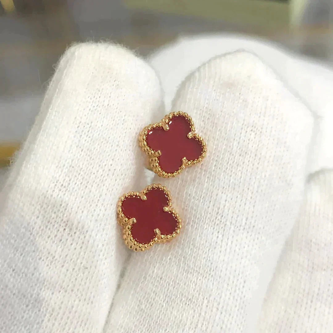 ¡®Glow Jewelry¡¯CLOVER MINI 9.5MM CARNELIAN EARRINGS