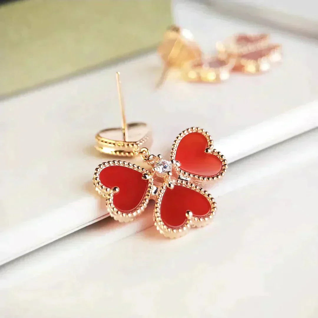 [Glow Jewelry]SWEET CLOVER CARNELIAN EARRINGS