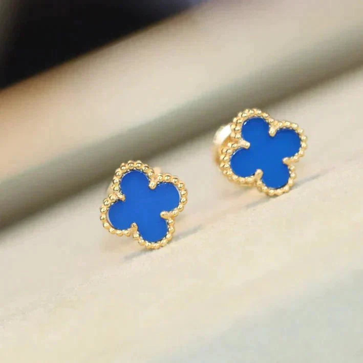 [Glow Jewelry]CLOVER MINI 9.5MM TURQUOISE EARRINGS