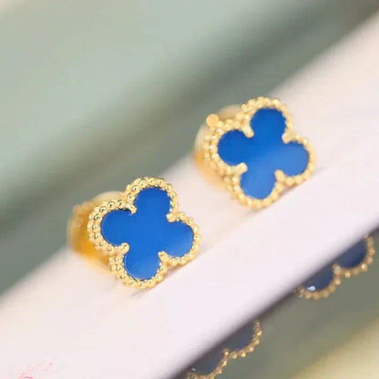 [Glow Jewelry]CLOVER MINI 9.5MM TURQUOISE EARRINGS