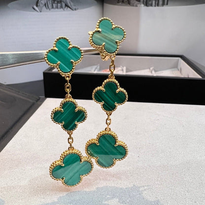 ¡®Glow Jewelry¡¯CLOVER MALACHITE 3 MOTIFS GOLD