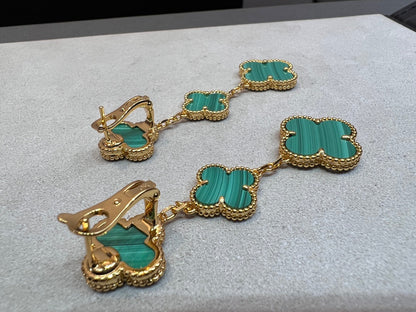 ¡®Glow Jewelry¡¯CLOVER MALACHITE 3 MOTIFS GOLD