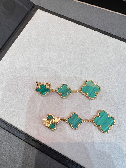 ¡®Glow Jewelry¡¯CLOVER MALACHITE 3 MOTIFS GOLD