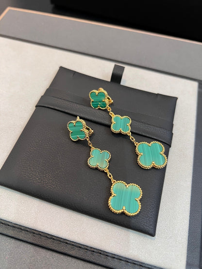 ¡®Glow Jewelry¡¯CLOVER MALACHITE 3 MOTIFS GOLD