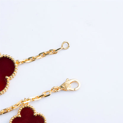 [Glow Jewelry]CLOVER BRACELET 5 MOTIFS CARNELIAN TIGER EYE