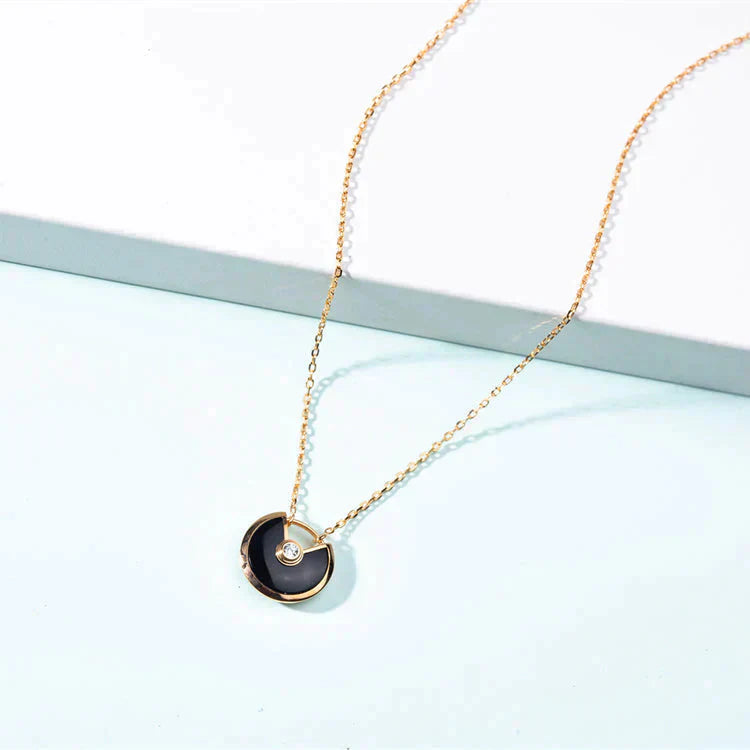 [Glow Jewelry]AMULETTE GOLD CARNELIAN ONYX NECKLACE