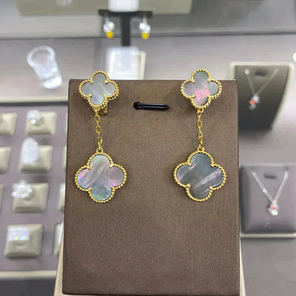 [Glow Jewelry]CLOVER 2 MOTIFS  EARRINGS (MULTIPLE CHOICESC