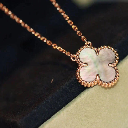 ¡®Glow Jewelry¡¯CLOVER 15MM  GRAY MOTHER OF PEARL NECKLACE