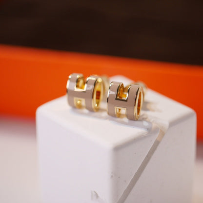 ¡®Glow Jewelry¡¯MINI POP H GOLD EARRINGS GREY