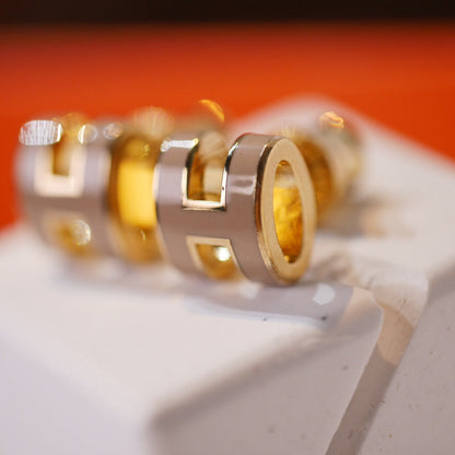 ¡®Glow Jewelry¡¯MINI POP H GOLD EARRINGS GREY