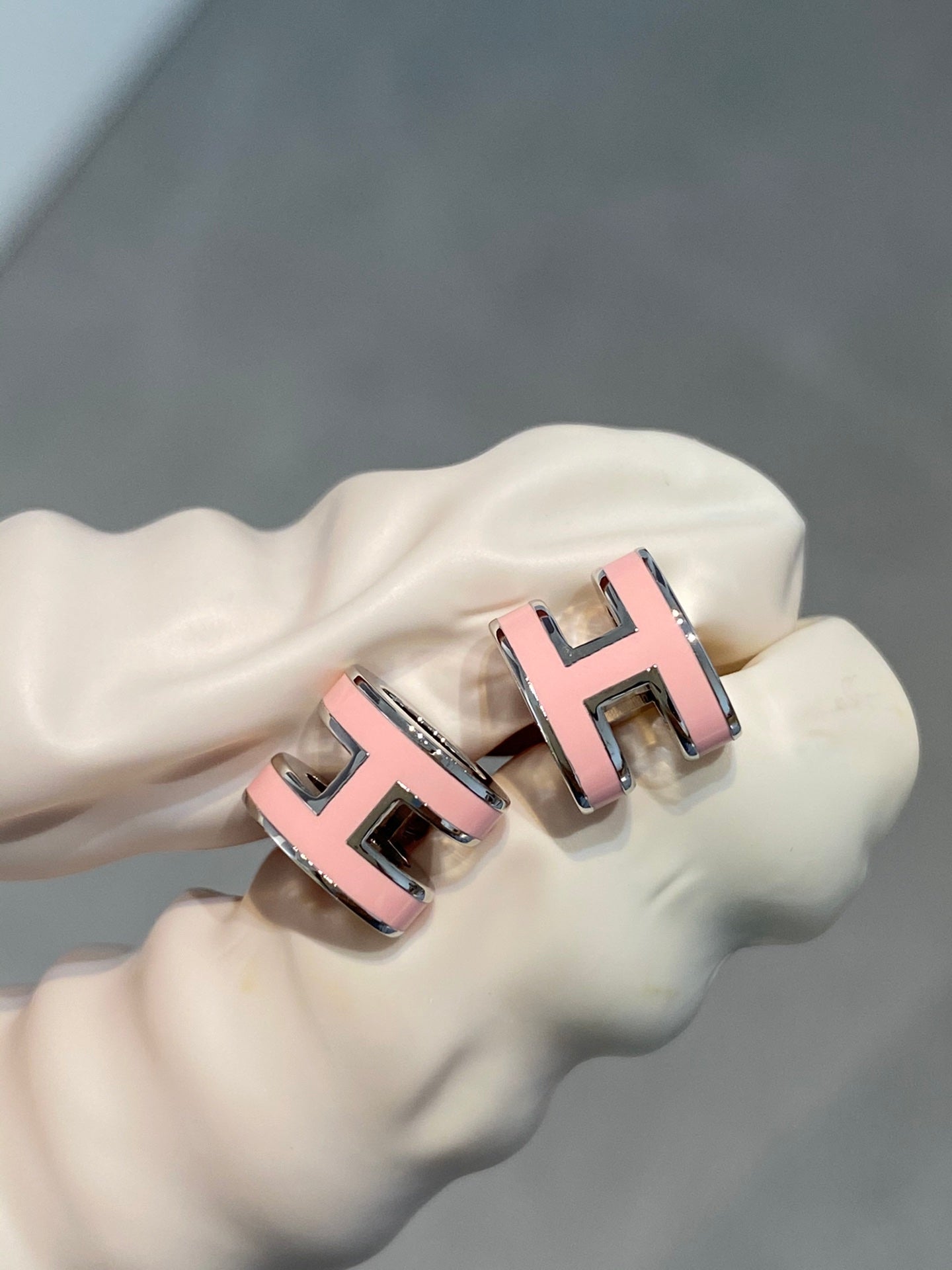 ¡®Glow Jewelry¡¯MINI POP H SILVER EARRINGS PINK