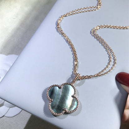 ¡®Glow Jewelry¡¯CLOVER 25MM GOLD DARK MOP BIG CLOVER NECKLACE