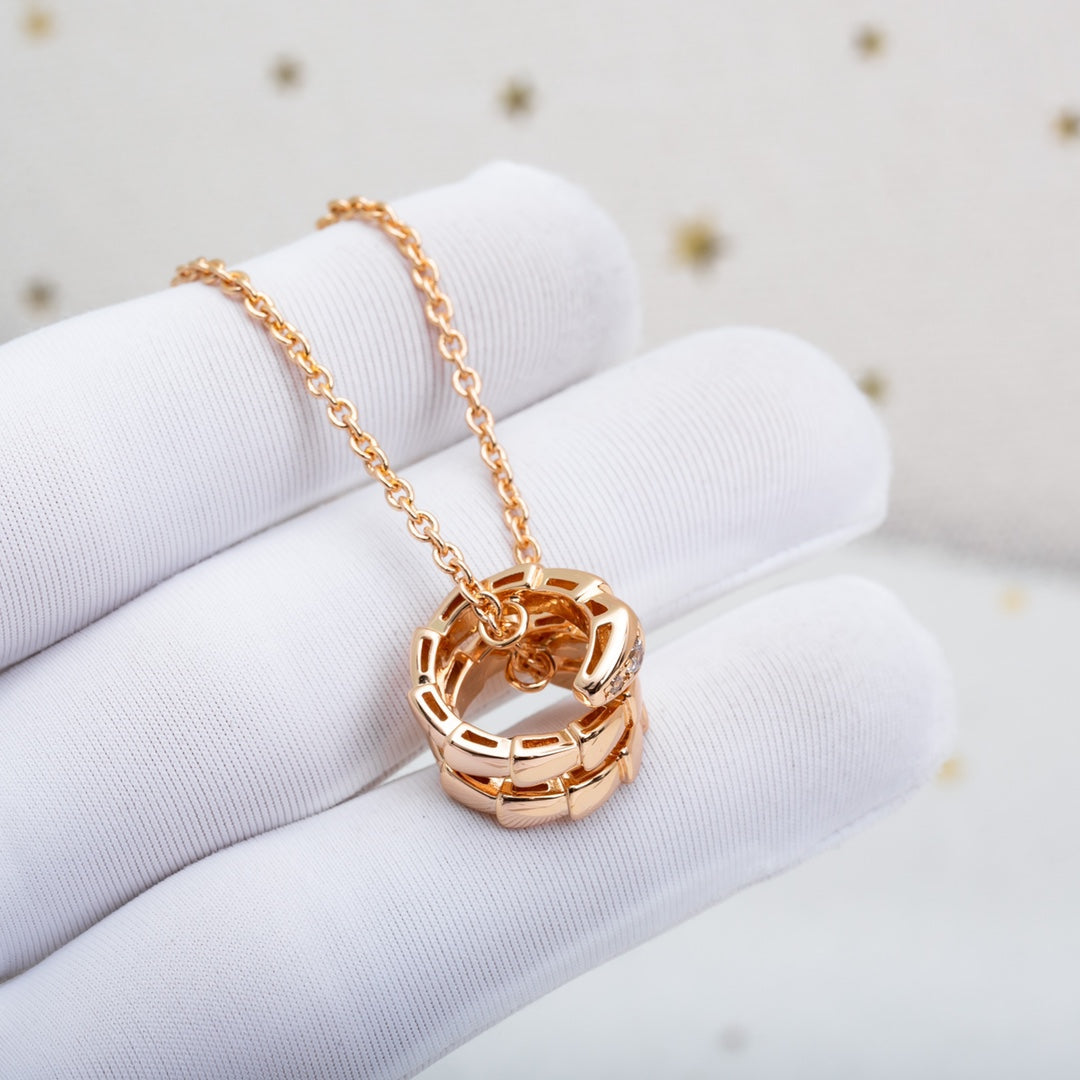 [Glow Jewelry]SERPENTI PINK GOLD NECKLACE DIAMOND