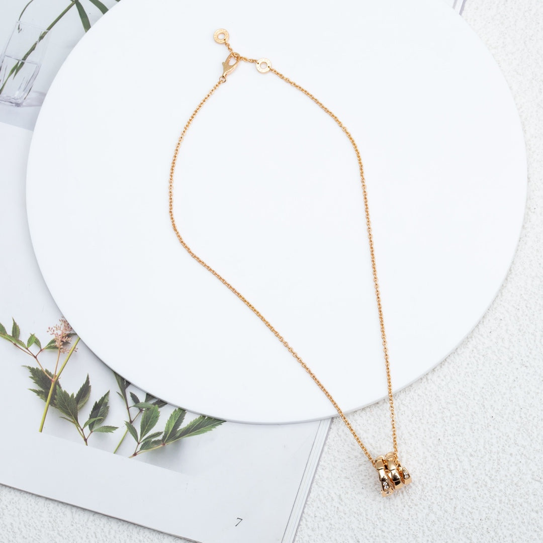 [Glow Jewelry]SERPENTI PINK GOLD NECKLACE DIAMOND